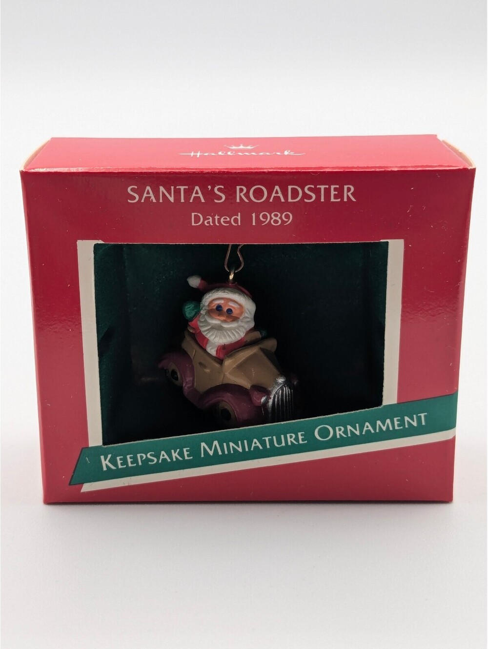 Hallmark Keepsake Santa's Roadster Miniature Ornament 1989, New in Box
